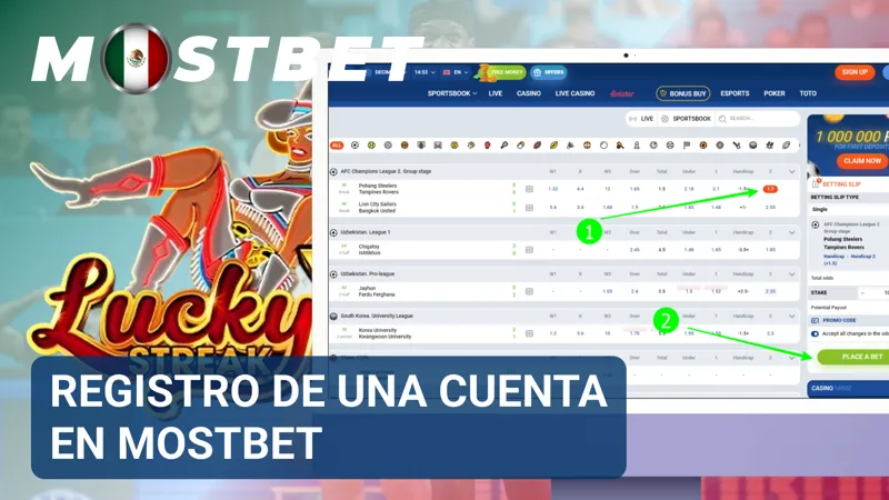 Formulario digital con las opciones disponibles para crear una cuenta en MostBet.