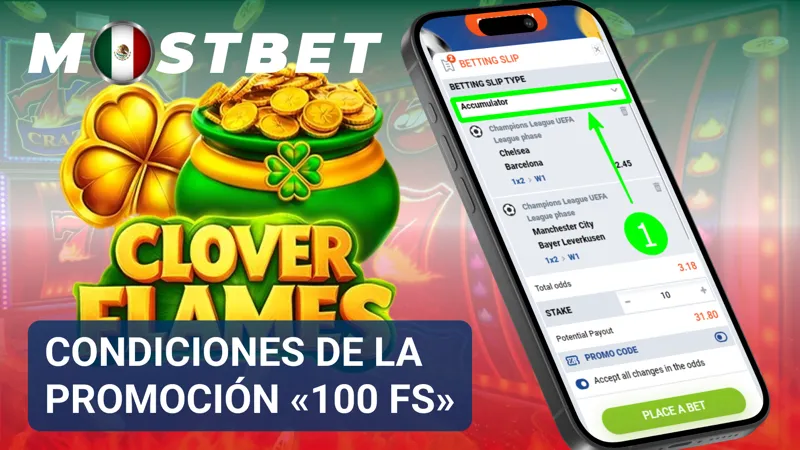 Documento con los términos de la promoción de 100 FS abierto en un dispositivo móvil.