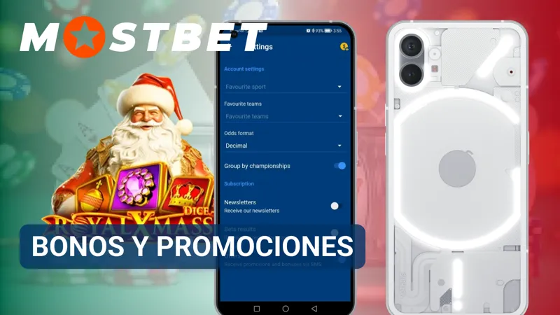 Sección de promociones de la app de MostBet con ofertas activas para usuarios en México.