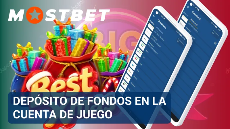 Pantalla de depósito en la app de MostBet con métodos de pago disponibles para agregar saldo.
