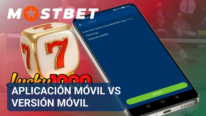 Comparación entre la aplicación de MostBet y la versión móvil abierta en el navegador.