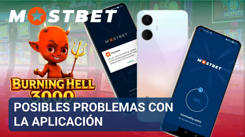 Pantalla de MostBet mostrando ajustes y soluciones para errores comunes de la aplicación.
