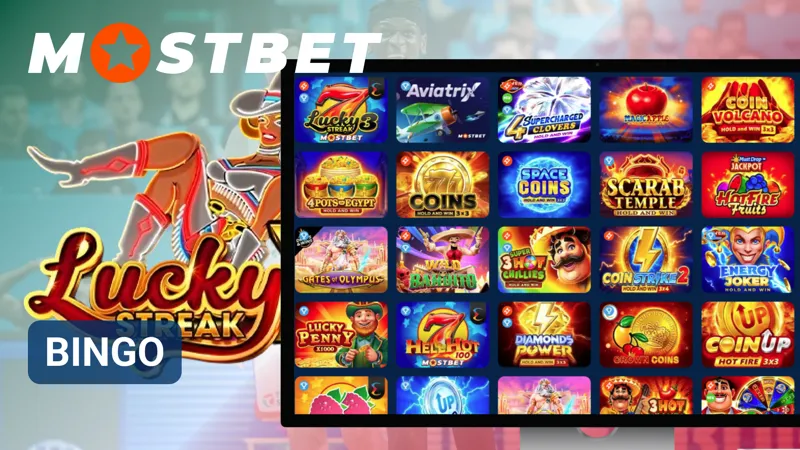 Usuario jugando bingo en MostBet mientras sigue los números sorteados en pantalla.