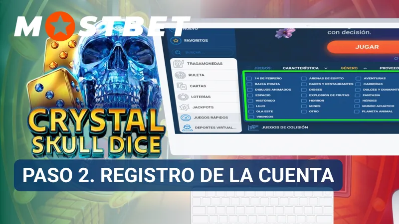 Formulario de registro de MostBet con opciones para crear una cuenta nueva.