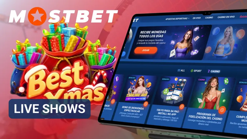 Jugador explorando live shows de MostBet con dinámicas interactivas y presentadores en vivo.