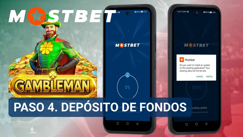 Pantalla de MostBet con métodos de pago disponibles para realizar un depósito.