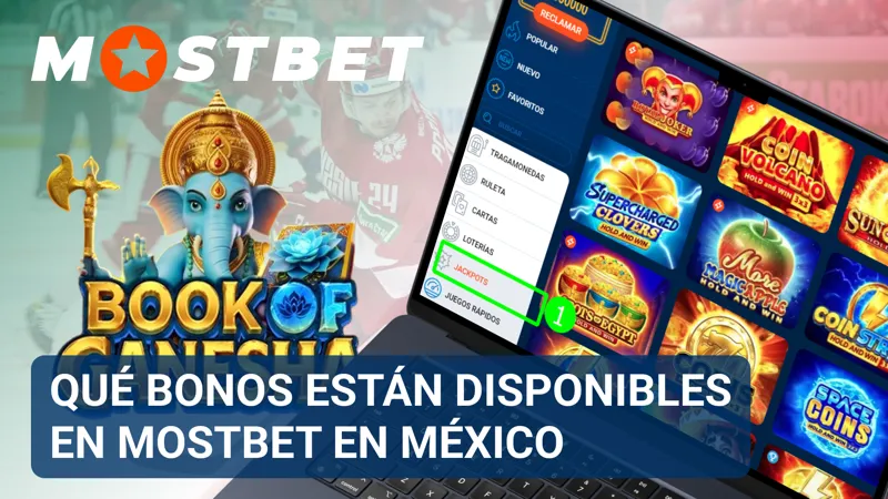 Vista de las ofertas de MostBet con bonos disponibles para jugadores en México.