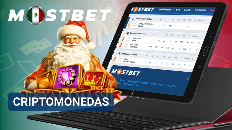 Monedas digitales representadas junto a una interfaz de pago con criptomonedas en Mostbet México.
