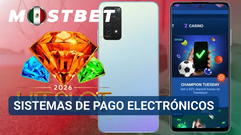 Panel de sistemas de pago electrónicos con diferentes servicios disponibles para depositar en Mostbet México.
