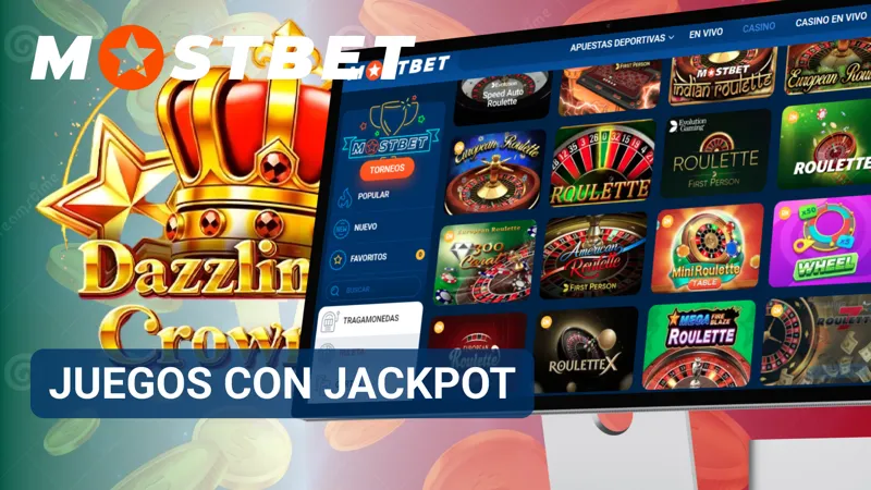 Selección de juegos con jackpot en MostBet mostrando premios acumulados y categorías disponibles.