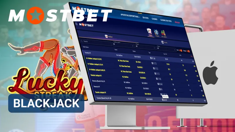 Mesa de blackjack de MostBet disponible en el casino online con cartas y apuestas activas.