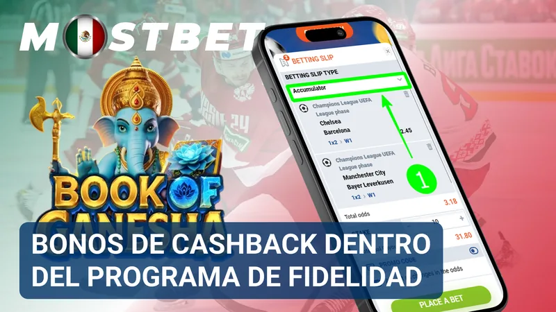 Panel del Programa de Fidelidad con recompensas de cashback mostradas en la cuenta de Mostbet México.