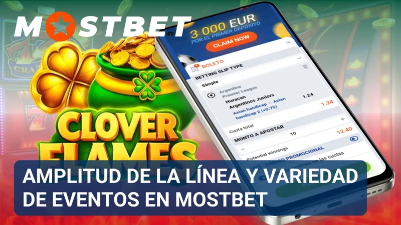 Pantalla de MostBet con una amplia selección de eventos deportivos y diferentes competiciones activas.
