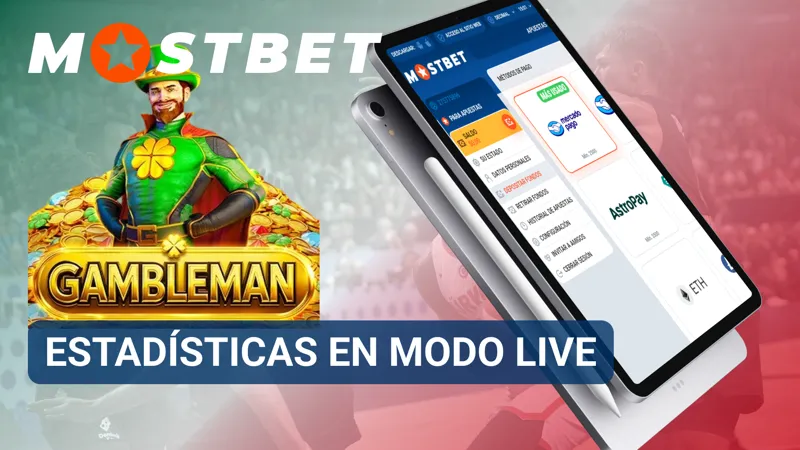 Pantalla de estadísticas en vivo de MostBet con datos del partido y rendimiento de los equipos.