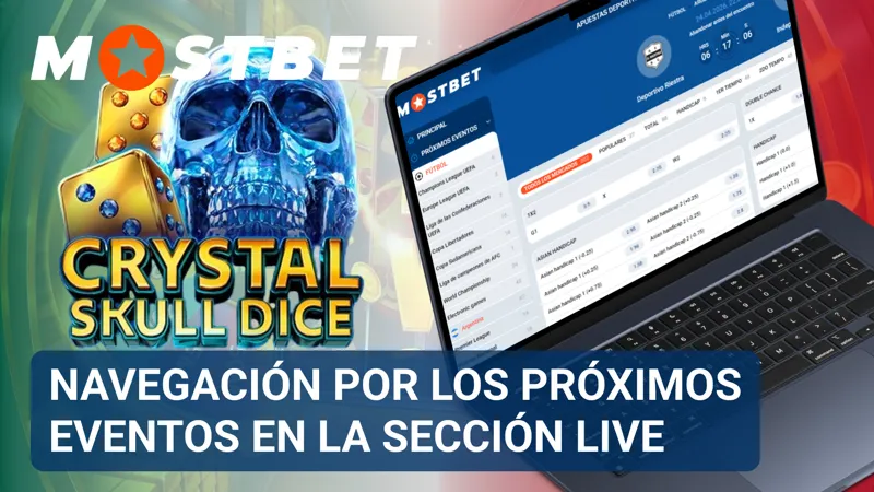 Usuario explorando los próximos eventos deportivos en la sección live de MostBet.