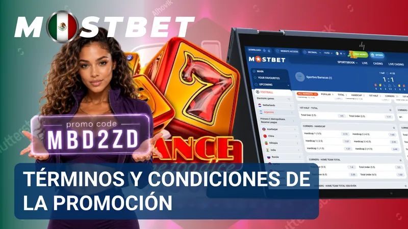 Documento con fechas, requisitos y restricciones aplicables a códigos promocionales y cupones de MostBet.