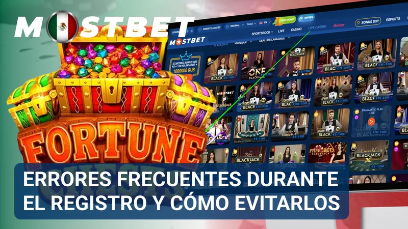 Ventana de registro con avisos sobre posibles errores al crear una cuenta en Mostbet México.