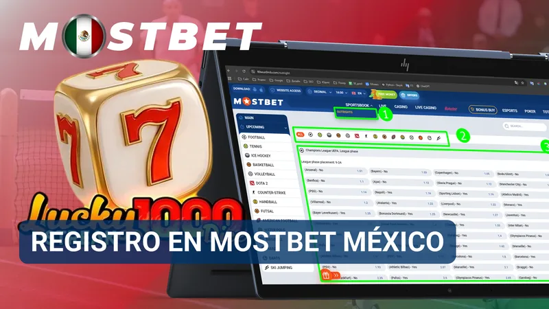 Pantalla de registro de Mostbet México con campos para crear una nueva cuenta en la plataforma.