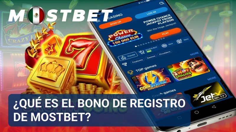 Pantalla de promociones con el bono de registro disponible en la plataforma de MostBet.
